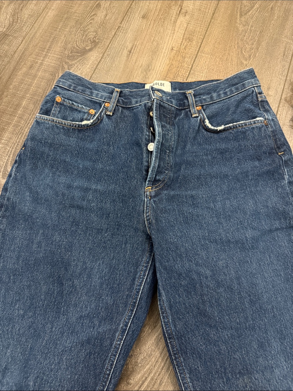 Agolde Dark Indigo distressed High-Rise Women’s Jeans